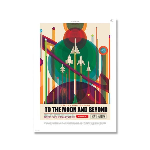 Affiche Cryptomonnaie "Vintage Collection" To the Moon and Beyond